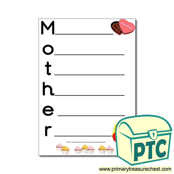 'Mother' Acrostic Poem Sheet Primary Treasure Chest