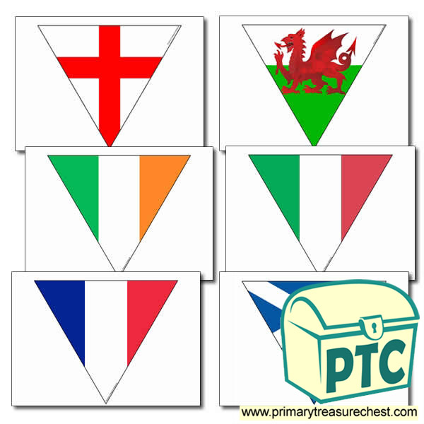 Six Nations Flags Bunting Primary Treasure Chest