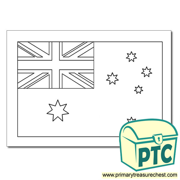 Australian Flag colouring Sheet - Primary Treasure Chest