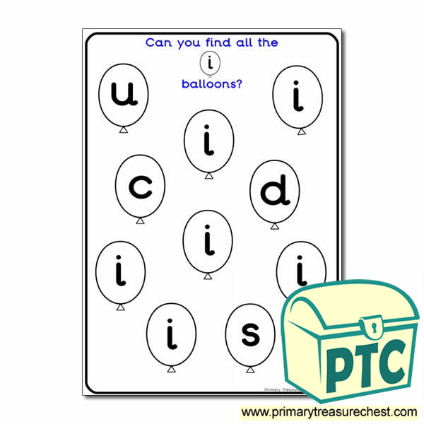 letter i balloon activity sheet primary treasure chest letter i activity
