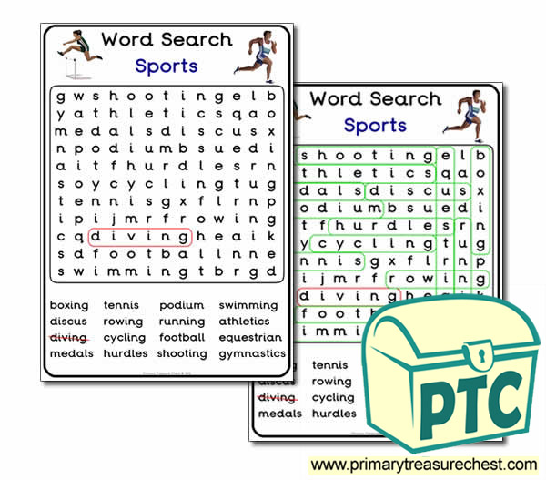 Sports and Medals Word Search Worksheet - Primary Treasure ...