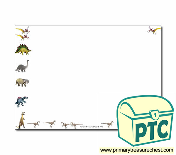 dinosaur themed landscape page borders writing frames no lines