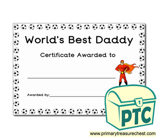 world s best daddy father s day certificate primary treasure chest