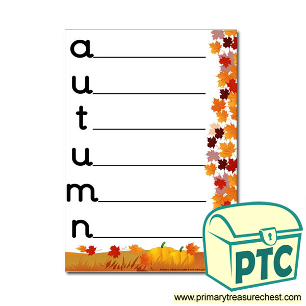 Autumn Themed Acrostic Poem Primary Treasure Chest