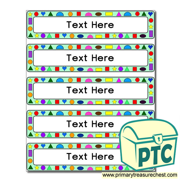 Shape Themed Drawer Labels (Small) - Primary Treasure Chest