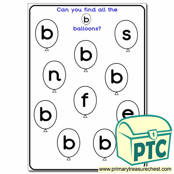 Letter b Balloon Activity Sheet Primary Treasure Chest Letter b Balloon Activity Sheet Primary Treasure Chest