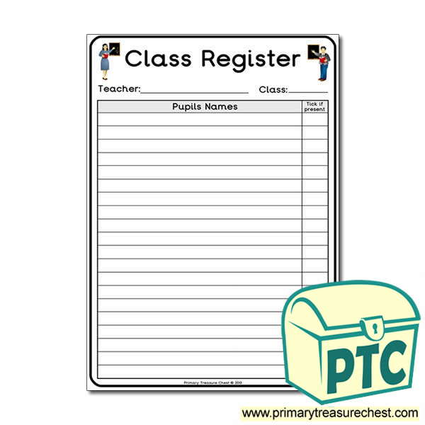 school role play classroom register worksheet primary treasure chest registers for schools