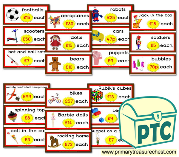 Role Play Toy Shop Prices 21p to £99 Primary Treasure Chest