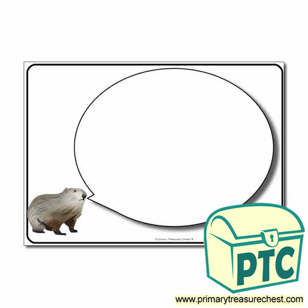 Groundhog Day Themed Speech Bubble Worksheet - Primary Treasure Chest