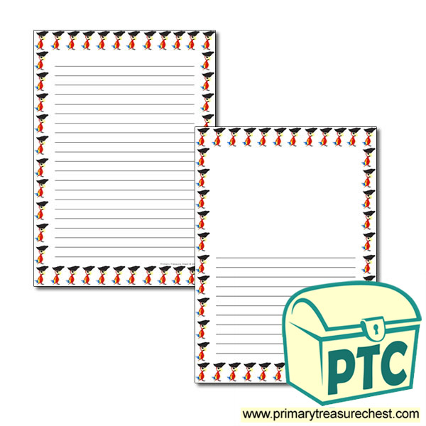 Pirate Themed Page Border/Writing Frame (narrow lines) - Primary Treasure  Chest