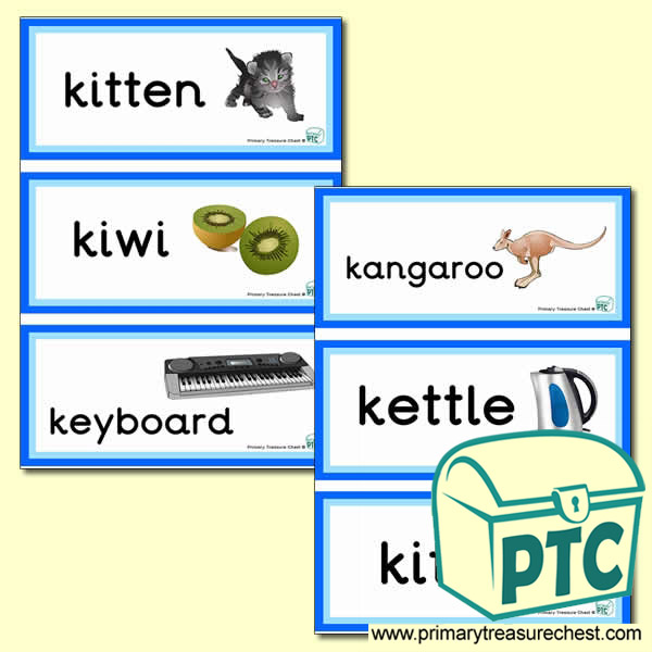  Letter  k  Themed Flashcards  Primary Treasure Chest
