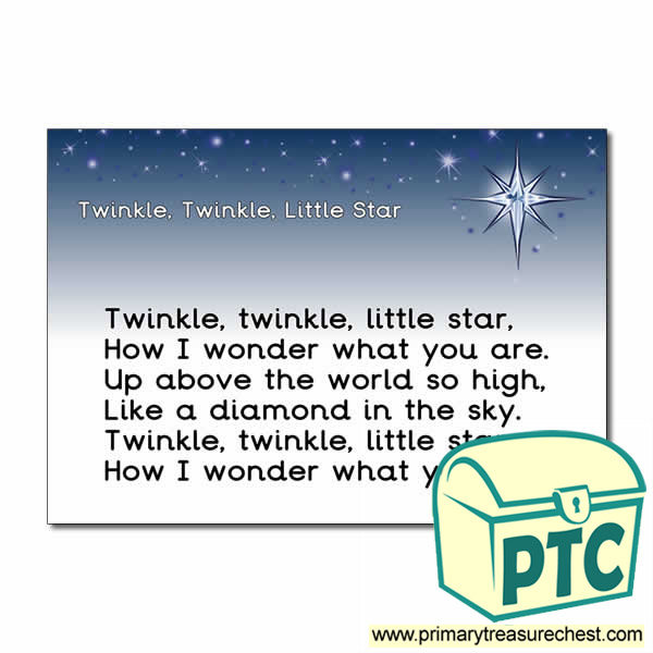 Twinkle Twinkle Little Star Nursery Rhyme Poster - Primary Treasure Chest