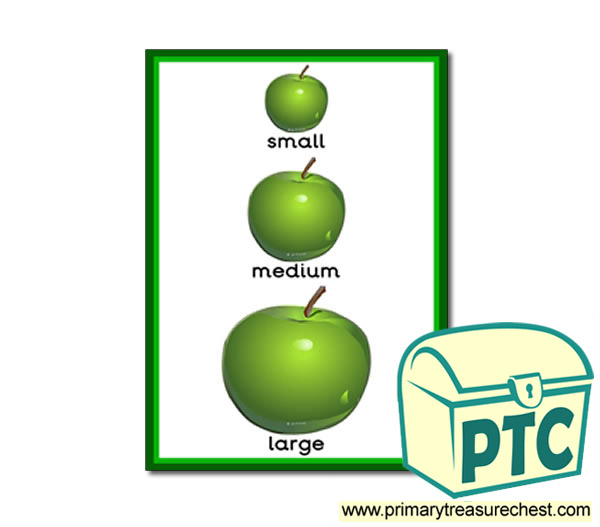 apple themed sizes poster