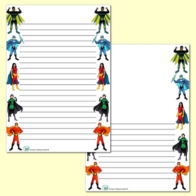 Lined paper writing border